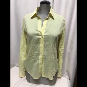 Theory Yellow button down blouse Size Small